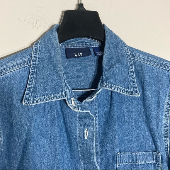 GAP Classic Denim Button Down Long Sleeve Shirt M - Picture 3 of 11